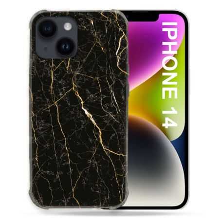 Coque Pour Iphone 14 (6.1) Texture Marbre Noir