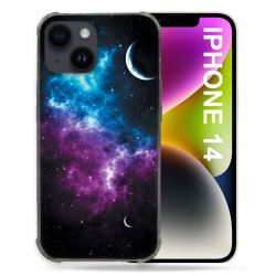 Coque Pour Iphone 14 (6.1) Univers Bleu Violet