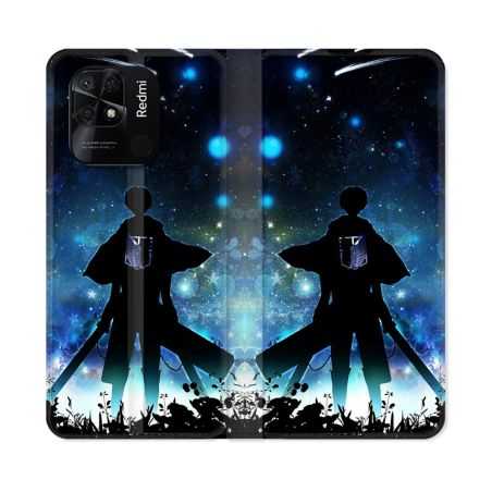 Housse cuir portefeuille Pour Xiaomi Redmi 10C Manga Attaque Titans Levi