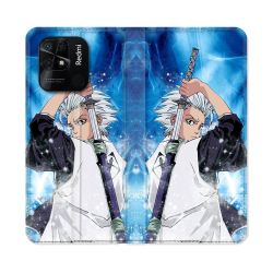 Housse cuir portefeuille Pour Xiaomi Redmi 10C Manga Bleach Hitsugaya
