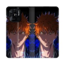 Housse cuir portefeuille Pour Xiaomi Redmi 10C Manga Bleach Ichigo