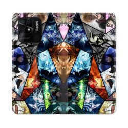 Housse cuir portefeuille Pour Xiaomi Redmi 10C Manga Bleach Pele Mele