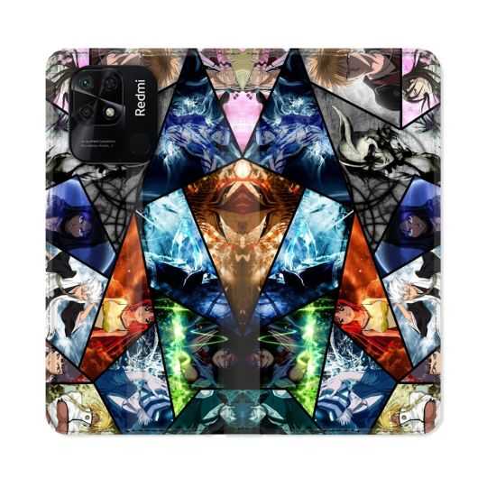 Housse cuir portefeuille Pour Xiaomi Redmi 10C Manga Bleach Pele Mele
