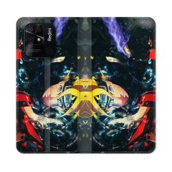 Housse cuir portefeuille Pour Xiaomi Redmi 10C Manga Boruto Eclair