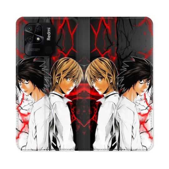 Housse cuir portefeuille Pour Xiaomi Redmi 10C Manga Death Note Duo
