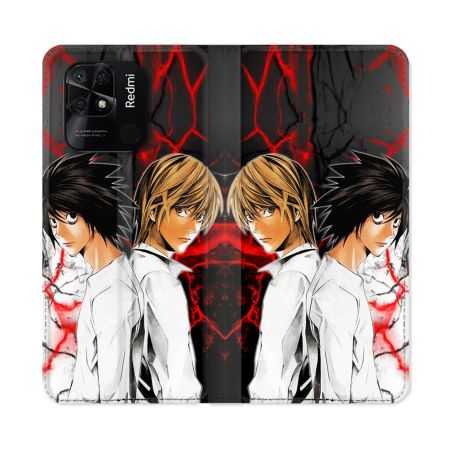 Housse cuir portefeuille Pour Xiaomi Redmi 10C Manga Death Note Duo