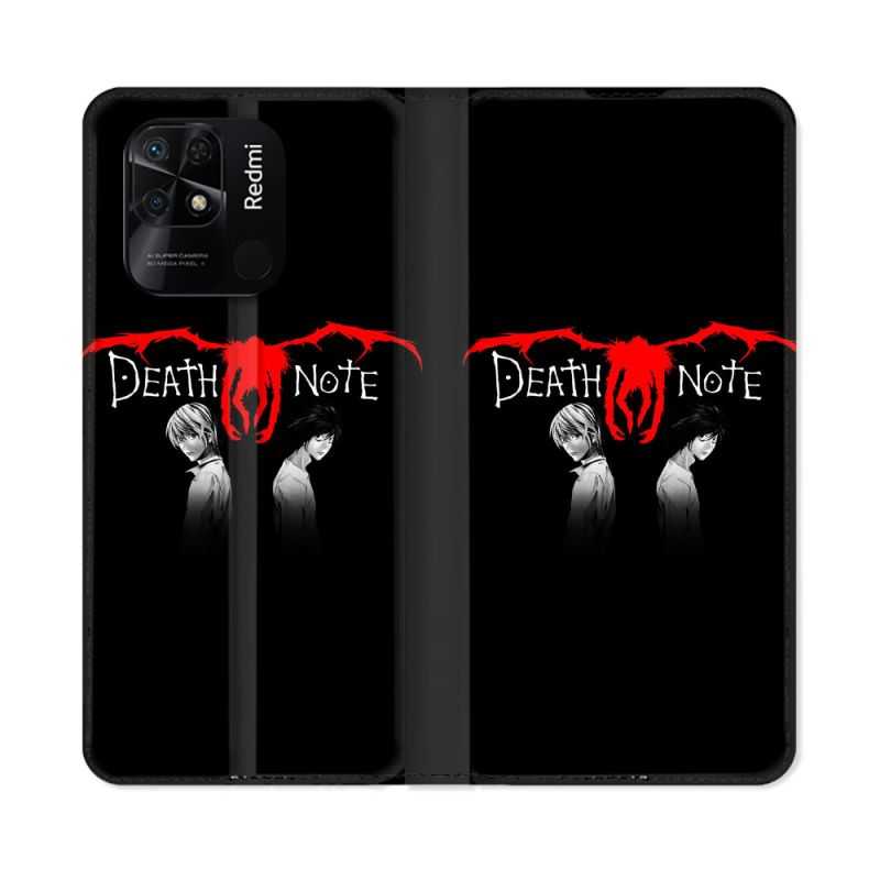 Housse cuir portefeuille Pour Xiaomi Redmi 10C Manga Death Note Noir