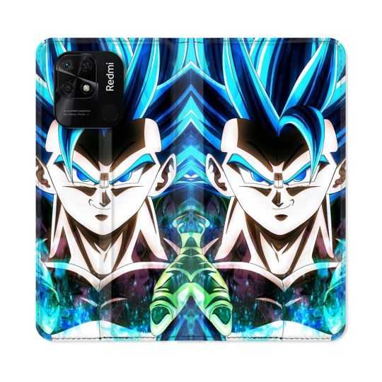 Housse cuir portefeuille Pour Xiaomi Redmi 10C Manga Dragon Ball Gogeta Visage