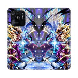 Housse cuir portefeuille Pour Xiaomi Redmi 10C Manga Dragon Ball Sangohan Duo