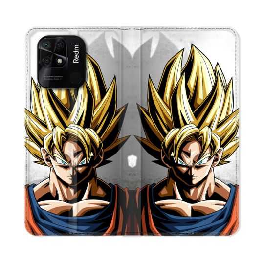 Housse cuir portefeuille Pour Xiaomi Redmi 10C Manga Dragon Ball Sangoku Portrait