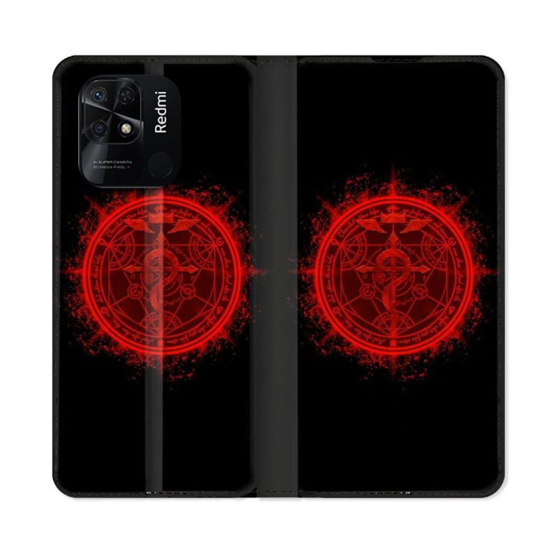 Housse cuir portefeuille Pour Xiaomi Redmi 10C Manga Fullmetal Alchemist Logo