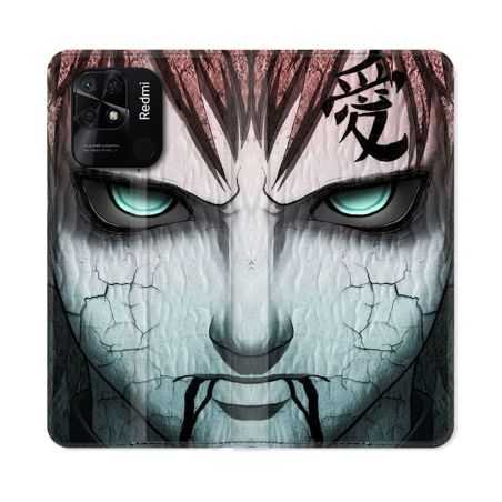 Housse cuir portefeuille Pour Xiaomi Redmi 10C Manga Naruto Gaara