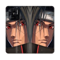 Housse cuir portefeuille Pour Xiaomi Redmi 10C Manga Naruto Itachi Visage