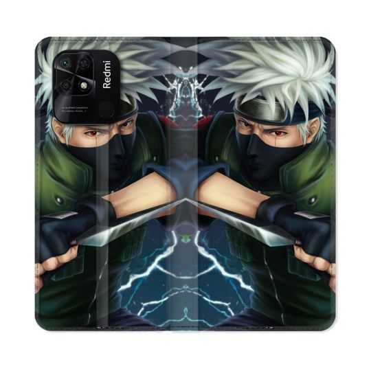 Housse cuir portefeuille Pour Xiaomi Redmi 10C Manga Naruto Kakashi