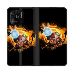 Housse cuir portefeuille Pour Xiaomi Redmi 10C Manga Naruto Noir