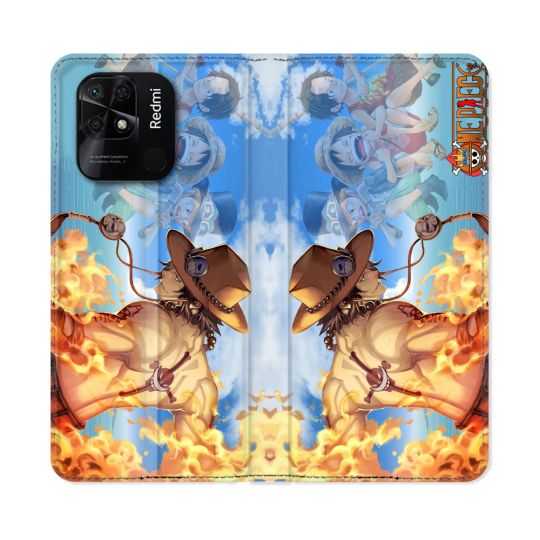 Housse cuir portefeuille Pour Xiaomi Redmi 10C Manga One Piece Ace Color