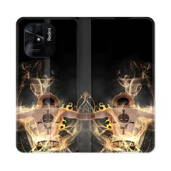 Housse cuir portefeuille Pour Xiaomi Redmi 10C Manga One Piece Ace Noir