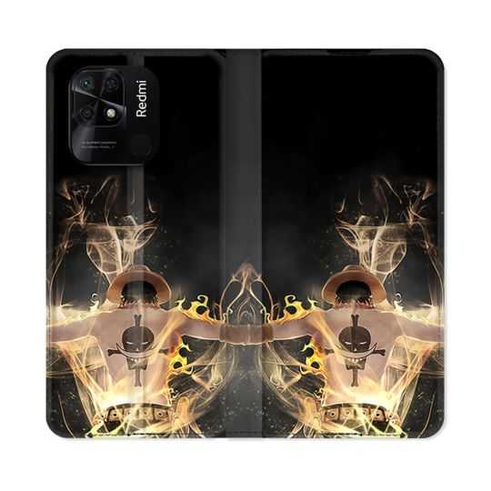 Housse cuir portefeuille Pour Xiaomi Redmi 10C Manga One Piece Ace Noir