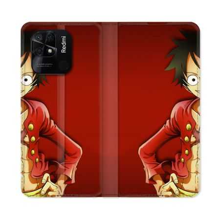 Housse cuir portefeuille Pour Xiaomi Redmi 10C Manga One Piece Luffy