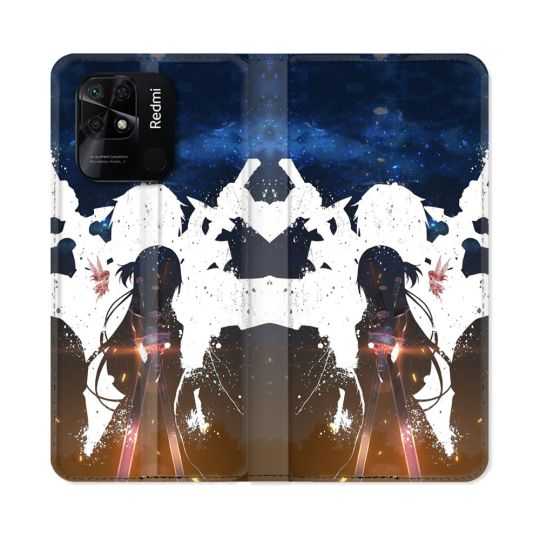 Housse cuir portefeuille Pour Xiaomi Redmi 10C Manga SAO sword Art Online Asuna