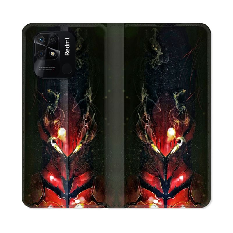 Housse cuir portefeuille Pour Xiaomi Redmi 10C Manga Solo Leveling Igris