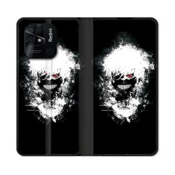 Housse cuir portefeuille Pour Xiaomi Redmi 10C Manga Tokyo Ghoul Kaneki Tag