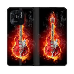 Housse cuir portefeuille Pour Xiaomi Redmi 10C Musique Guitare Electrique