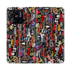 Housse cuir portefeuille Pour Xiaomi Redmi 10C Musique Rock Groupe