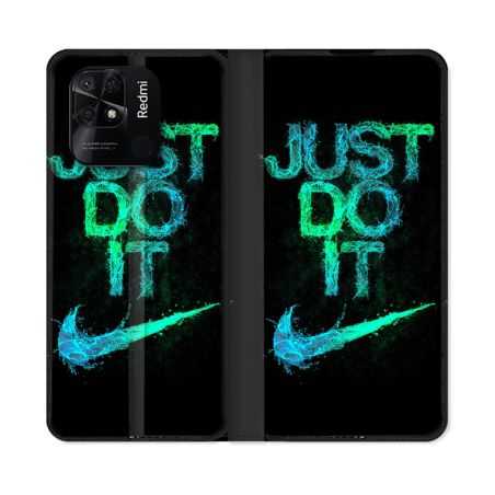 Housse cuir portefeuille Pour Xiaomi Redmi 10C Nike Just Do It