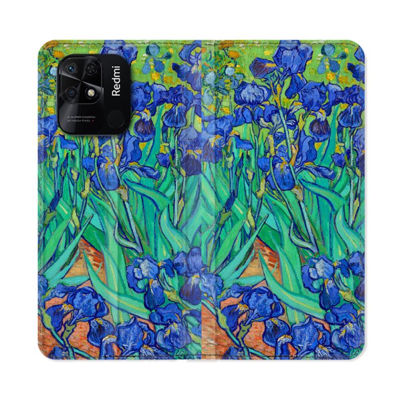 Housse cuir portefeuille Pour Xiaomi Redmi 10C Peinture Iris