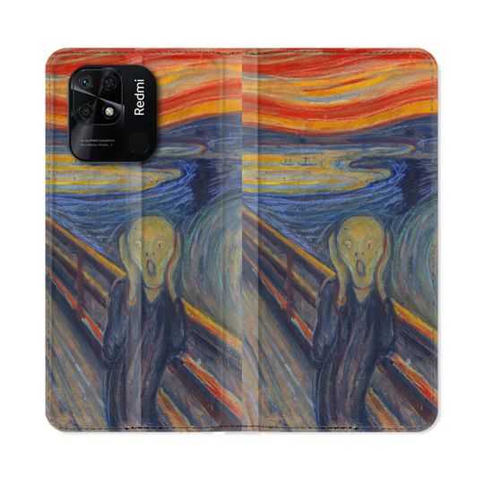 Housse cuir portefeuille Pour Xiaomi Redmi 10C Peinture Le Cri