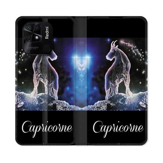 Housse cuir portefeuille Pour Xiaomi Redmi 10C Signe Zodiaque 2 Capricorne