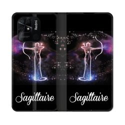 Housse cuir portefeuille Pour Xiaomi Redmi 10C Signe Zodiaque 2 Sagittaire