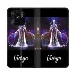 Housse cuir portefeuille Pour Xiaomi Redmi 10C Signe Zodiaque 2 Vierge