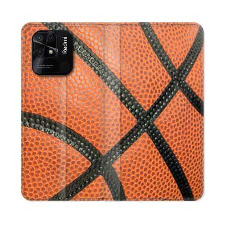 Housse cuir portefeuille Pour Xiaomi Redmi 10C Sport Ballon Basket