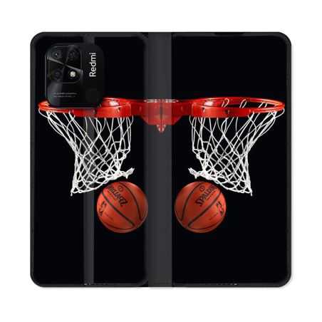 Housse cuir portefeuille Pour Xiaomi Redmi 10C Sport Basket Panier