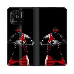 Housse cuir portefeuille Pour Xiaomi Redmi 10C Sport Basketeur