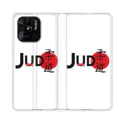 Housse cuir portefeuille Pour Xiaomi Redmi 10C Sport Judo Logo