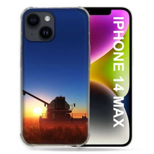 Coque Compatible MagSafe Pour Iphone 14 Plus (6.7) Agriculture Moissonneuse Soleil