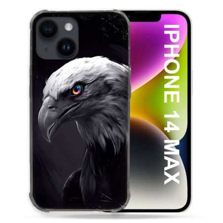 Coque Compatible MagSafe Pour Iphone 14 Plus (6.7) Animal Aigle Royal Noir