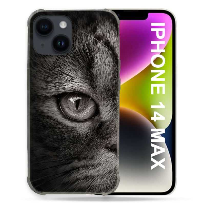 Coque Compatible MagSafe Pour Iphone 14 Plus (6.7) Animal Chat Gris