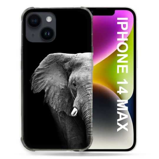 Coque Compatible MagSafe Pour Iphone 14 Plus (6.7) Animal Elephant Noir