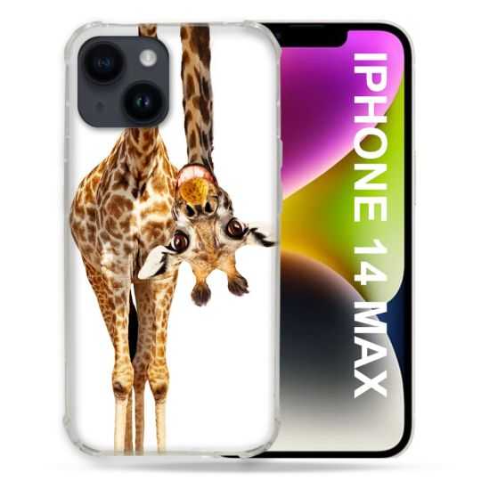Coque Compatible MagSafe Pour Iphone 14 Plus (6.7) Animal Girafe Blanche