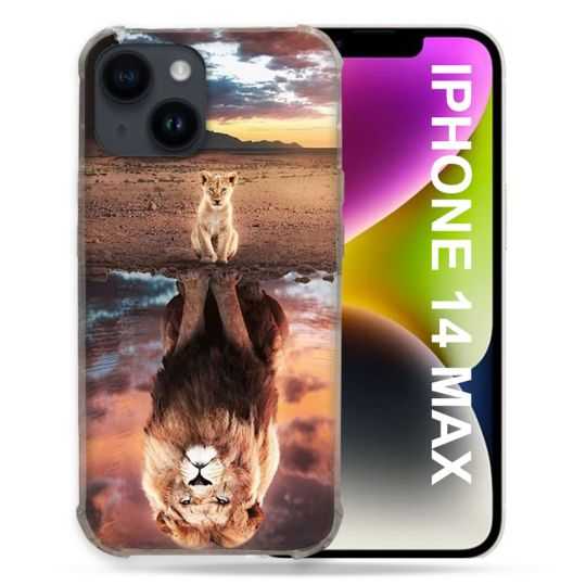 Coque Compatible MagSafe Pour Iphone 14 Plus (6.7) Animal Lion Reflet