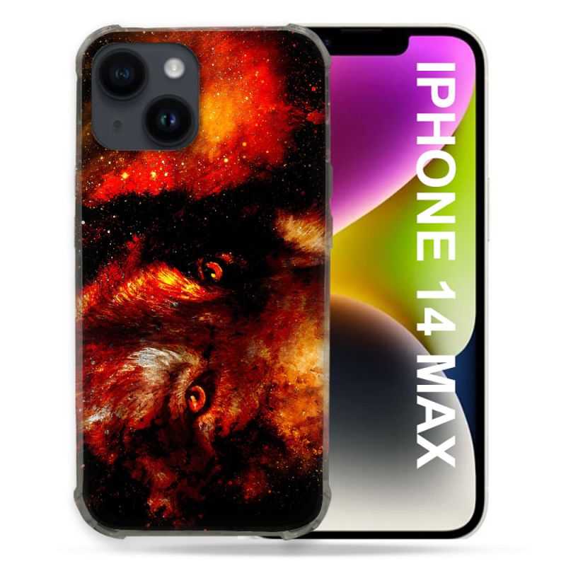 Coque Compatible MagSafe Pour Iphone 14 Plus (6.7) Animal Loup Espace