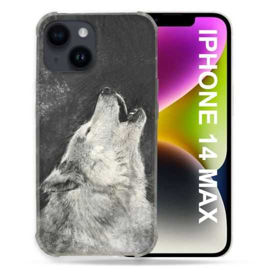 Coque Compatible MagSafe Pour Iphone 14 Plus (6.7) Animal Loup Hurlement