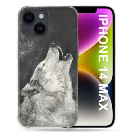 Coque Compatible MagSafe Pour Iphone 14 Plus (6.7) Animal Loup Hurlement