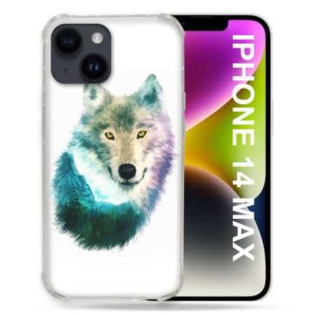 Coque Compatible MagSafe Pour Iphone 14 Plus (6.7) Animal Loup Montagne