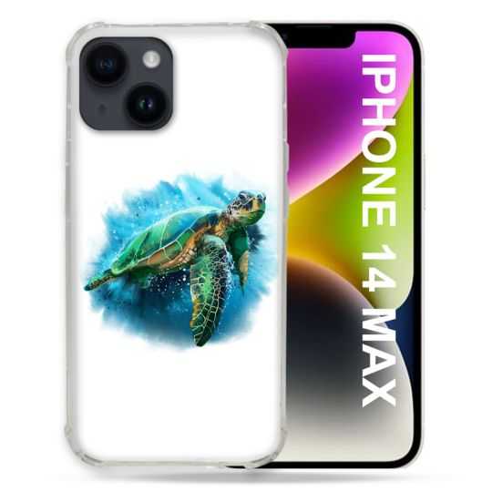 Coque Compatible MagSafe Pour Iphone 14 Plus (6.7) Animal Tortue Blanche multicolore