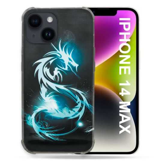 Coque Compatible MagSafe Pour Iphone 14 Plus (6.7) Fantastique Dragon Bleu